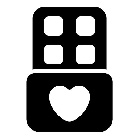 chocolate, sweet, food black iconのイラスト素材