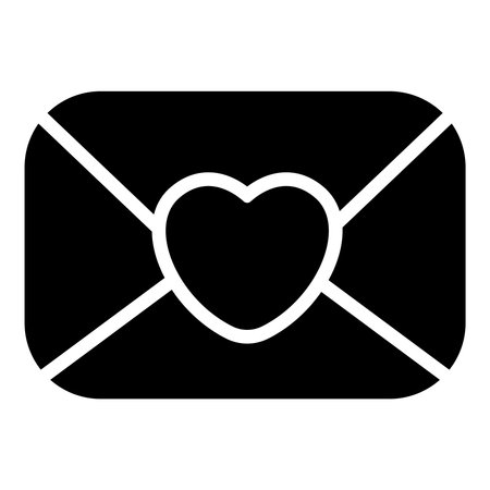 love message, latter black iconのイラスト素材