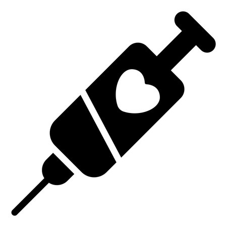 injection, immunization vector black iconのイラスト素材