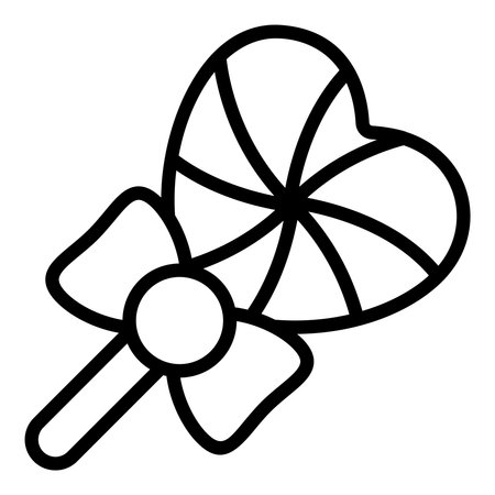 heart shape lollipop simple line iconのイラスト素材