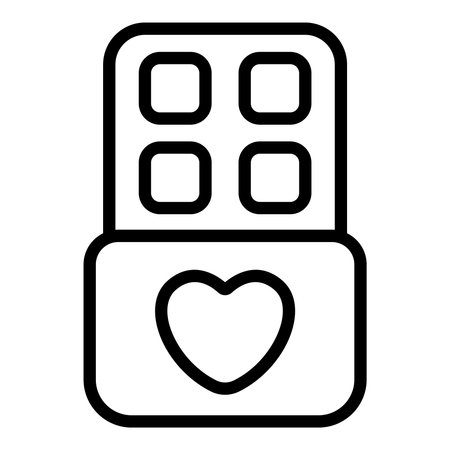 chocolate, sweet, food simple line iconのイラスト素材