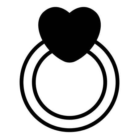 love ring, jewelry black vector iconのイラスト素材