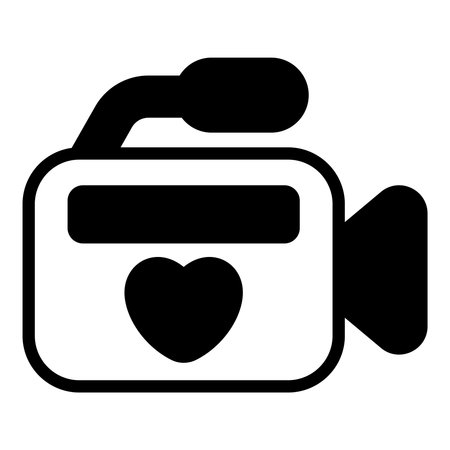 movie, video camera black vector iconのイラスト素材
