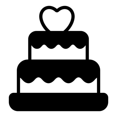 love cake, food  black vector iconのイラスト素材