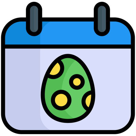 Easter egg, calendar flat line iconのイラスト素材