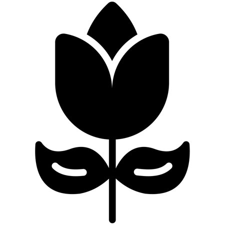 Rose Silhouette, Black Glyph icon.のイラスト素材