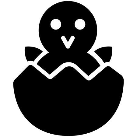 chick silhouette, Black Glyph icon.のイラスト素材