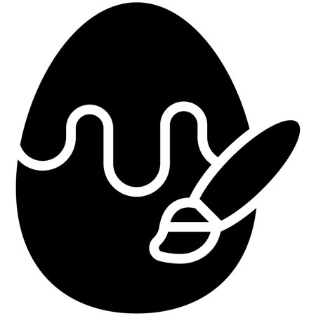 painting egg  Silhouette, Black Glyph icon.のイラスト素材