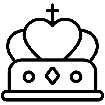 queen crown thin line iconのイラスト素材