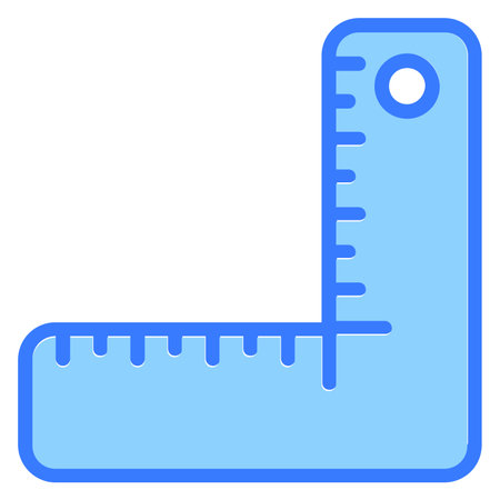 square ruler Blue out line vector designのイラスト素材
