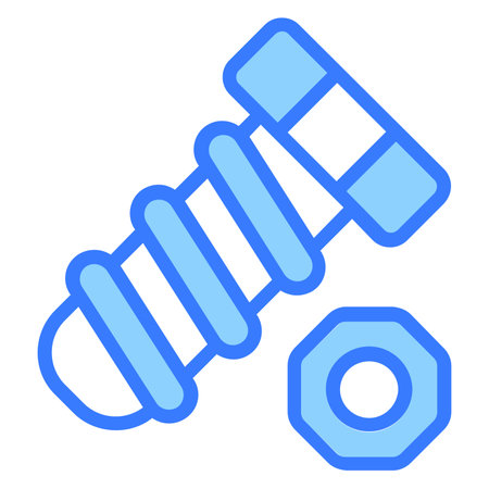 screw, nut bolt Blue out line vector designのイラスト素材