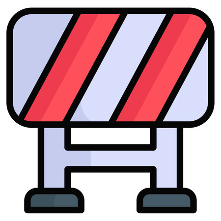 fence vector flat icon, colored line vector designのイラスト素材