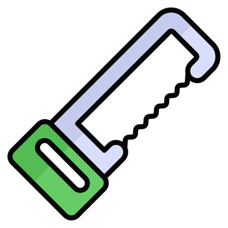 hacksaw vector flat icon, colored line vector designのイラスト素材