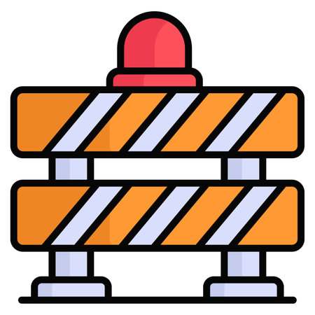 barrier vector flat icon, colored line vector designのイラスト素材