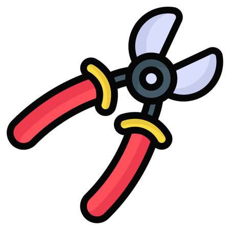 wire cutter vector flat icon, colored line vector designのイラスト素材
