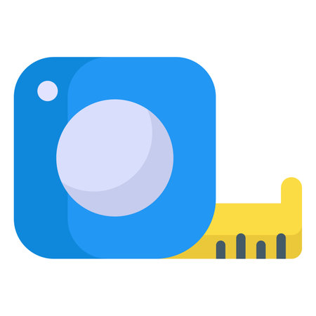 measuring tap flat icon, labor day flat vector designのイラスト素材