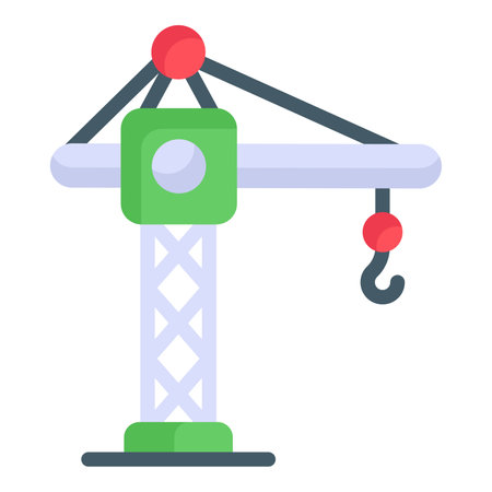 crane flat icon, labor day flat vector designのイラスト素材