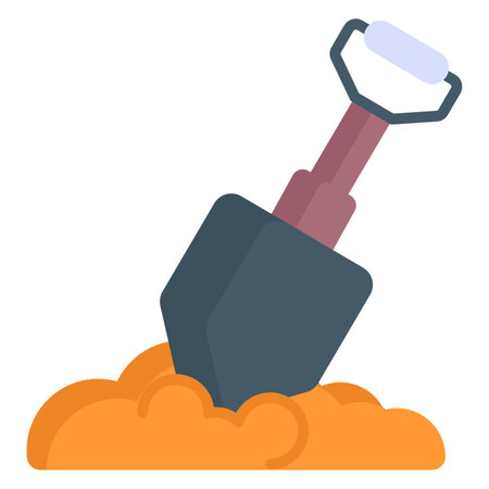 dig flat icon, labor day flat vector designのイラスト素材