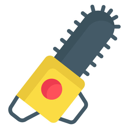chain saw flat icon, labor day flat vector designのイラスト素材