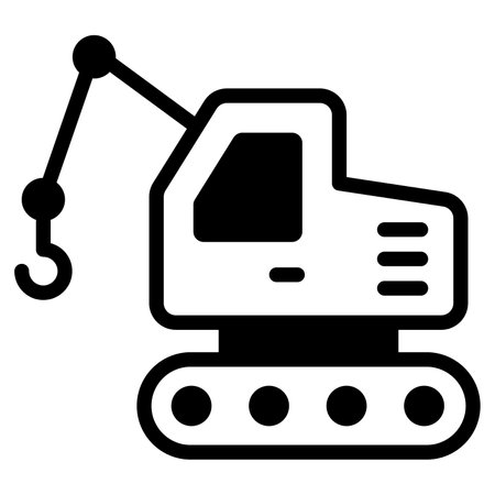 loader crane glyph icon, vector glyph designのイラスト素材