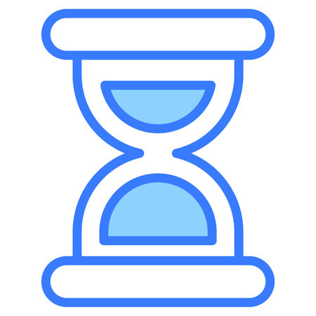 sand clock blue outline icon, Merry Christmas and Happy New Year icons for web and mobile design.