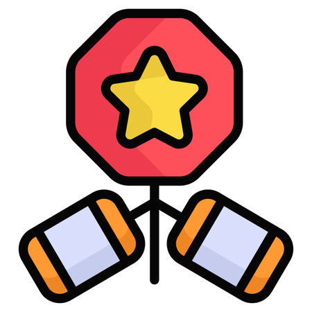 firework colored line icon, Merry Christmas and Happy New Year icons for web and mobile designのイラスト素材