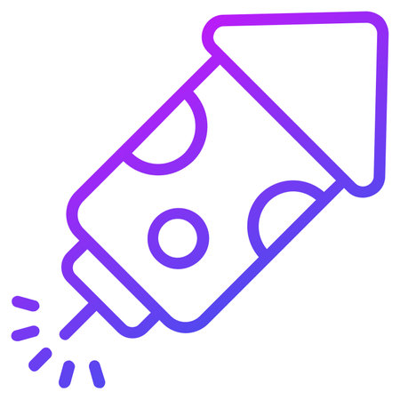 firework Rocket outline icon, Merry Christmas and Happy New Year icons for web and mobile design.のイラスト素材