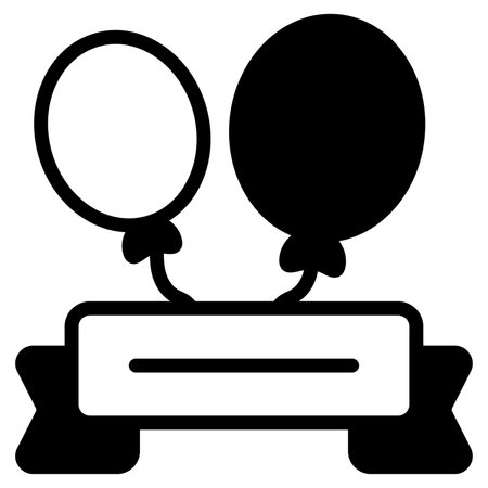 Balloon black filled outline icon, Merry Christmas and Happy New Year icons for web and mobile design.のイラスト素材