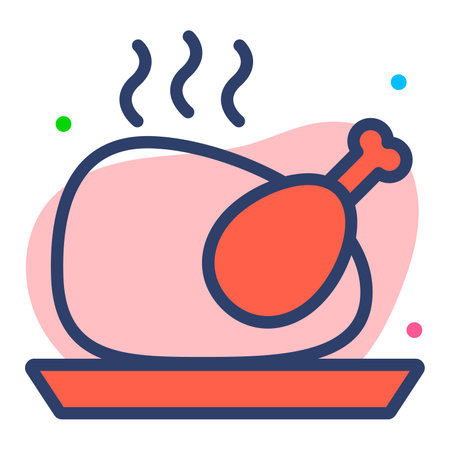 fried chicken vector Line Icon. Simple Creative vector Line Iconのイラスト素材