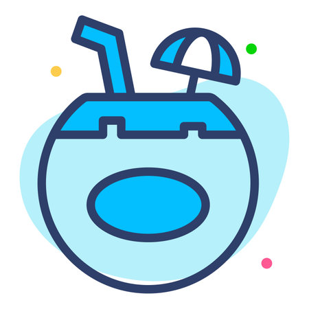 coconut drink vector Line Icon. Simple Creative vector Line Iconのイラスト素材