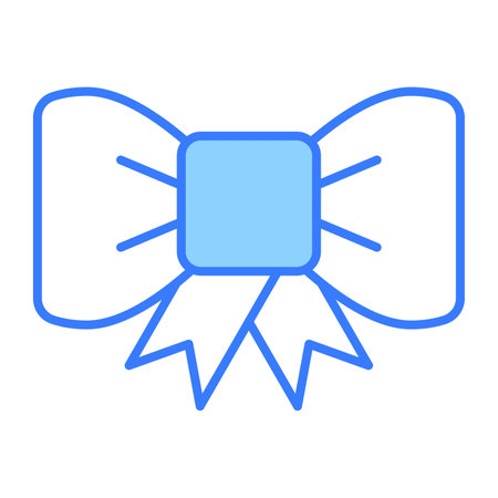 bow tie icon, modern style Christmas and New Year line icon, Isolated winter holiday symbolsのイラスト素材