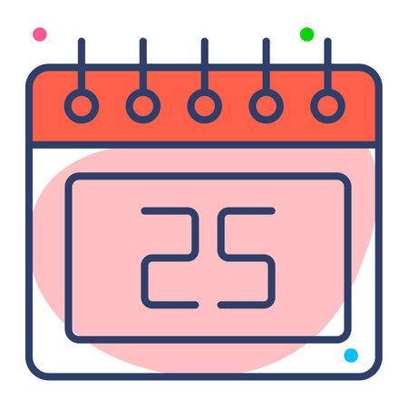 calendar icon, modern style Christmas and New Year line icon, Isolated winter holiday symbolsのイラスト素材