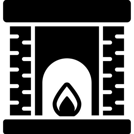 fireplace icon, modern style Christmas and New Year line icon, Isolated winter holiday symbolsのイラスト素材