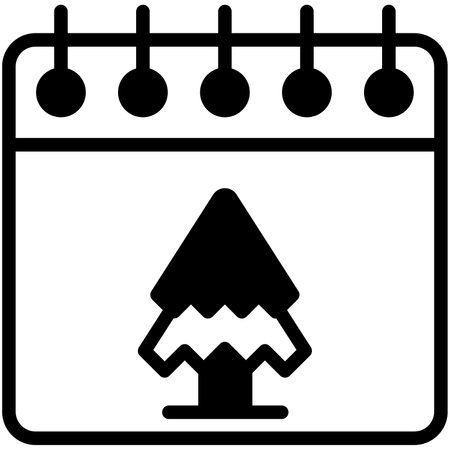 calendar icon, modern style Christmas and New Year line icon, Isolated winter holiday symbolsのイラスト素材