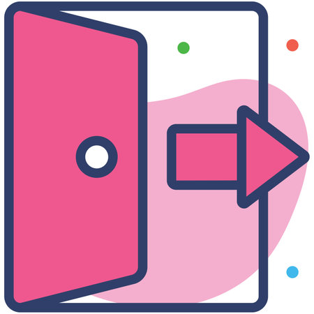 logout Icon. User interface Vector Illustration, As a Simple Vector Sign and Trendy Symbol in Line Art Style, for Design and Websites, or Mobile Apps,のイラスト素材