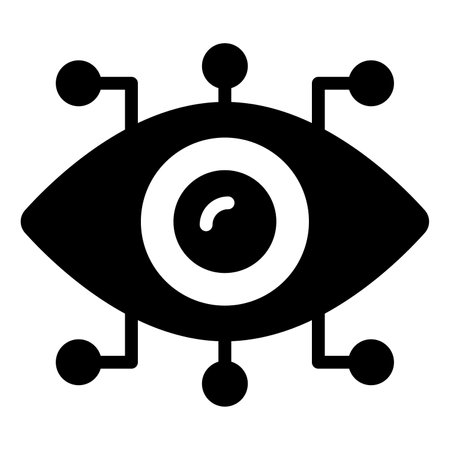 cyber eye Icon. User interface Vector Illustration, As a Simple Vector Sign and Trendy Symbol in Line Art Style, for Design and Websites, or Mobile Apps,のイラスト素材