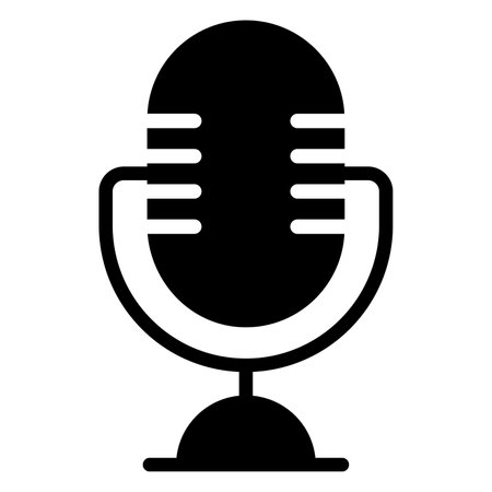 microphone Icon. User interface Vector Illustration, As a Simple Vector Sign and Trendy Symbol in Line Art Style, for Design and Websites, or Mobile Apps,のイラスト素材