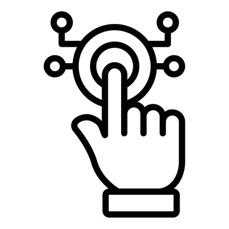 finger tap Icon. User interface Vector Illustration, As a Simple Vector Sign and Trendy Symbol in Line Art Style, for Design and Websites, or Mobile Apps,のイラスト素材
