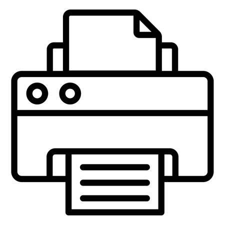 printer Icon. User interface Vector Illustration, As a Simple Vector Sign and Trendy Symbol in Line Art Style, for Design and Websites, or Mobile Apps,のイラスト素材