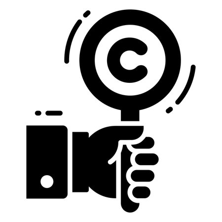 search record Copyright law, intellectual property iconのイラスト素材