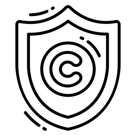 secure Copyright law, intellectual property iconのイラスト素材