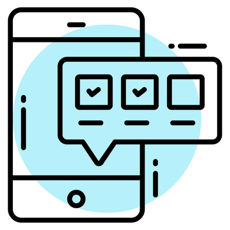 mobile survey icon, Survey and Feedback, modern vector illustrationのイラスト素材