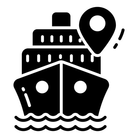 Ship Direction glyph icon, map and location icon.のイラスト素材