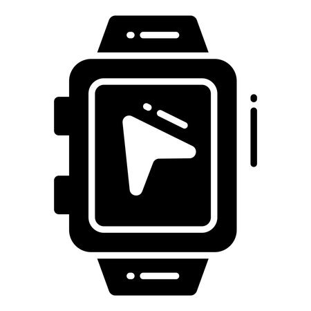 Gps Watch glyph icon, map and location icon.のイラスト素材