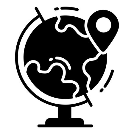 world map glyph icon, map and location icon.のイラスト素材