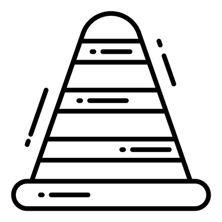 Traffic Cone icon related Map location and navigation line icon. Traffic and travel vector icon.のイラスト素材