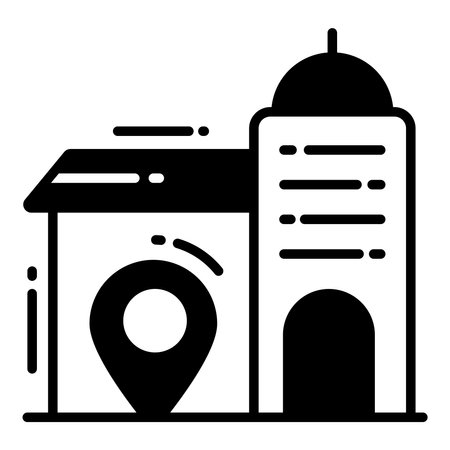 Market Location icon related Map location and navigation black icon. Traffic and travel vector icon.のイラスト素材