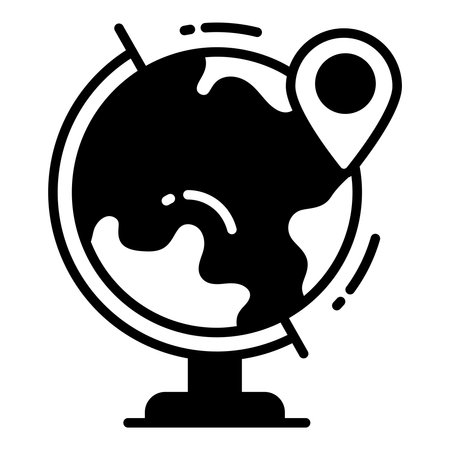 world map icon related Map location and navigation black icon. Traffic and travel vector icon.のイラスト素材