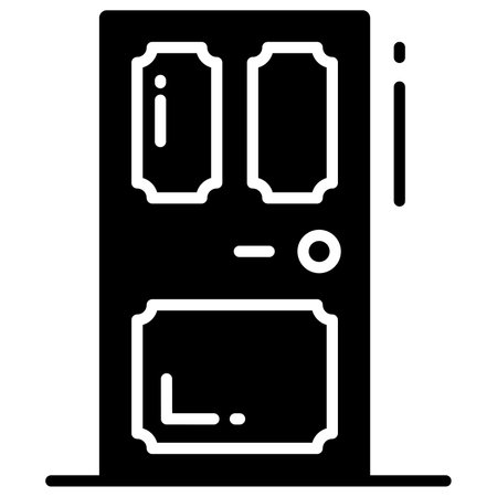 door trendy icon, flat style isolated on white background. Symbol for your web site design, logo, app, UI.のイラスト素材