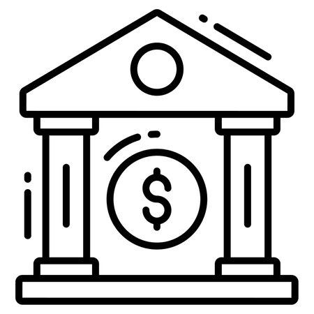 bank trendy icon, line style isolated on white background. Symbol for your web site design, logo, app, UI.のイラスト素材